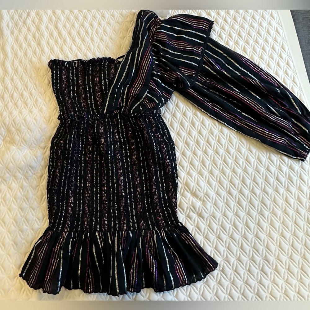 NWOT Farm Rio Lurex Stripes Mini Dress